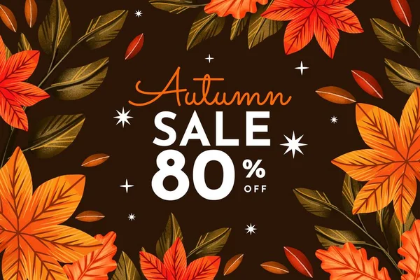 Acuarela Otoño Venta Fondo Vector Diseño Ilustración — Vector de stock