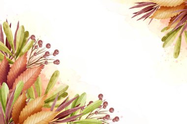 Boş uzay vektör tasarımı çizimi ile sonbahar arkaplanı