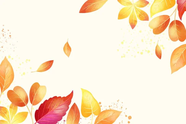 Otoño Acuarela Fondo Con Hojas Vector Diseño Ilustración — Archivo Imágenes Vectoriales