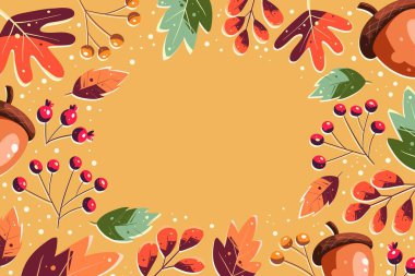 elle çizilmiş sonbahar arkaplan vektör tasarımı çizimi