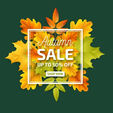 gerçekçi sonbahar satışı konsept vektör tasarımı çizimi