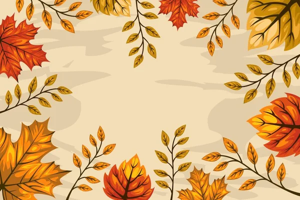 Handgezeichnet Herbst Tapete Thema Vektor Design Illustration — Stockvektor