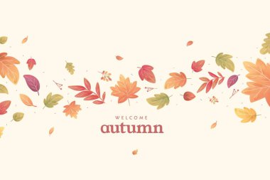 düz sonbahar yaprakları arkaplan vektör tasarımı çizimi