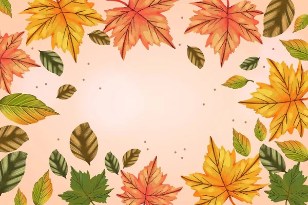 Papier Peint Dessiné Avec Des Feuilles Automne Espace Vide Vectoriel — Image vectorielle