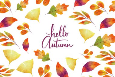 suluboya sonbahar arkaplan vektör tasarımı çizimi