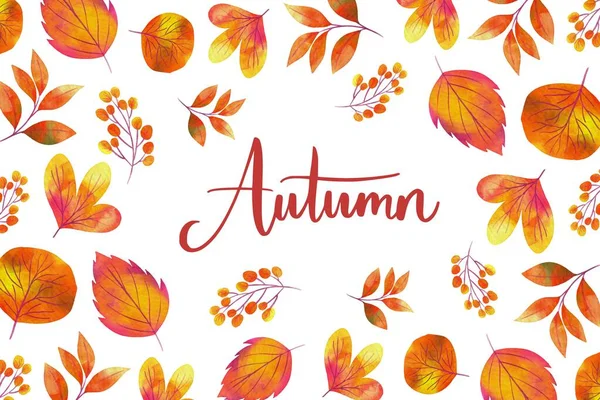 suluboya sonbahar arkaplan vektör tasarımı çizimi