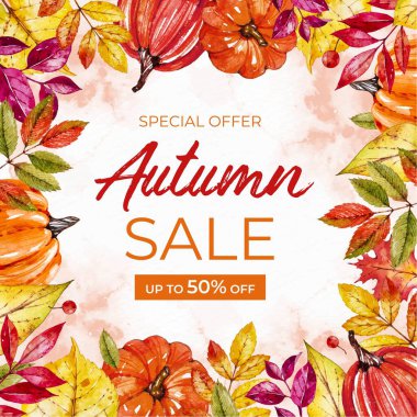 suluboya sonbahar satışı konsepti vektör tasarımı illüstrasyonu