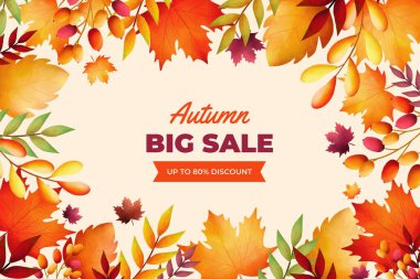 suluboya sonbahar satışı arka plan vektör tasarımı illüstrasyonu