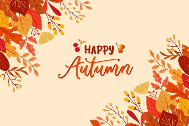 sonbahar, arkaplan vektör tasarımı illüstrasyonunu bırakır