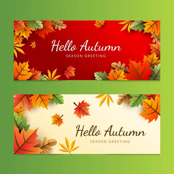 Gradient Autumn Banners Set Vector Design Illustration — Stock Vector