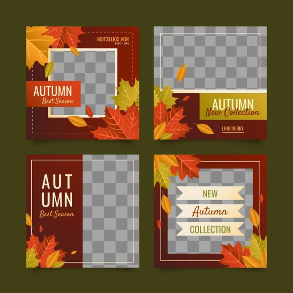 Gradient Automne Instagram Messages Avec Illustration Conception Vectoriel Photo — Image vectorielle