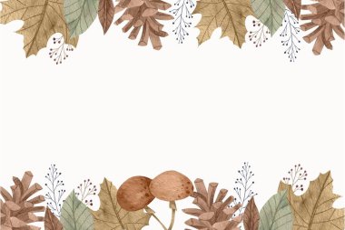 suluboya sonbahar arkaplan vektör tasarımı çizimi