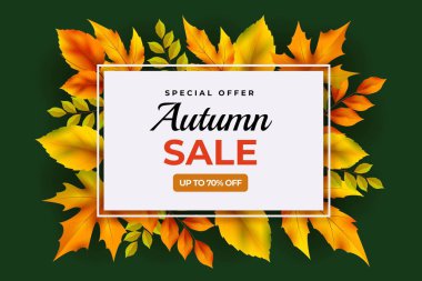 gerçekçi sonbahar satışı arka plan vektör tasarımı illüstrasyonu