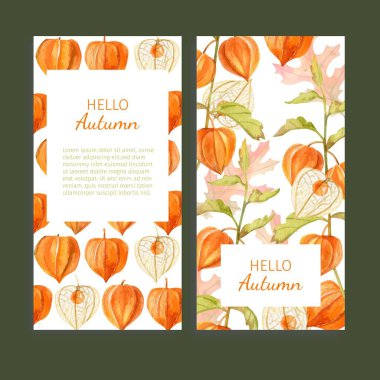 Sonbahar bayrağı suluboya biçim vektör tasarımı illüstrasyonuName