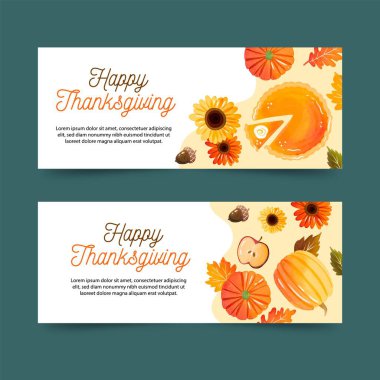 suluboya şükran günü sonbahar pankartları vektör tasarımı illüstrasyonu