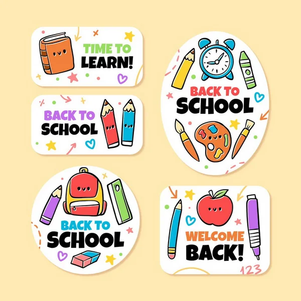 el çizimi okul vektör tasarımı illüstrasyon koleksiyonu