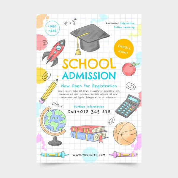 suluboya geri okul vektör tasarımı illüstrasyon dikey uçuş şablonu