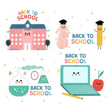 el çizimi okul vektör tasarımı illüstrasyon koleksiyonu