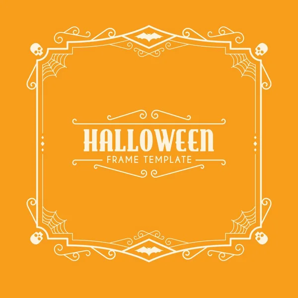 Halloween Frame Template Vektor Design Illustration — Stockvektor