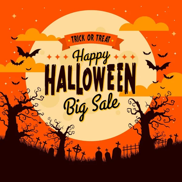 Halloween Verkauf Hintergrund Vektor Design Illustration — Stockvektor