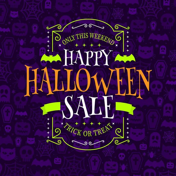 Halloween Verkauf Hintergrund Vektor Design Illustration — Stockvektor