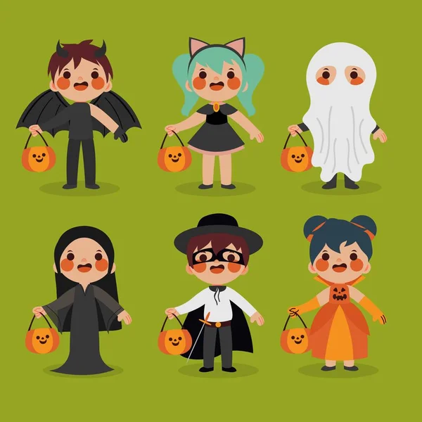 Ručně Kreslené Halloween Kolekce Vektorové Design Ilustrace — Stockový vektor