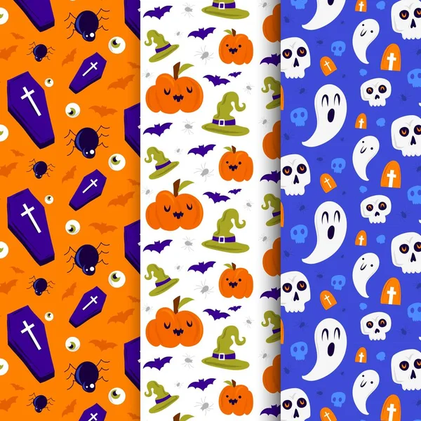 Halloween Bezešvé Vzor Tradiční Dekorace Vektor Design Ilustrace — Stockový vektor