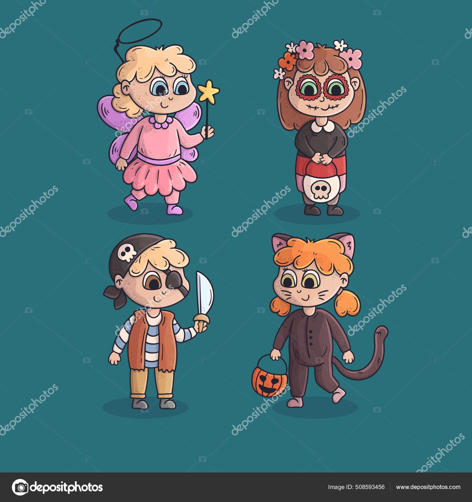 かわいい漫画子供ハロウィン衣装コレクションベクトルデザインイラスト ストックベクター C Pikisuperstar かわいい漫画子供ハロウィン衣装コレクションベクトルデザインイラスト ストックベクター C Pikisuperstar