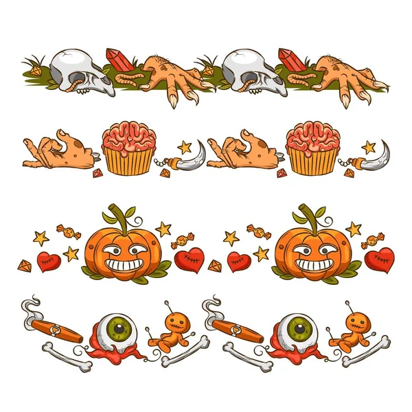 Illustration Conception Vectorielle Collection Cadre Halloween Dessinée Main — Image vectorielle