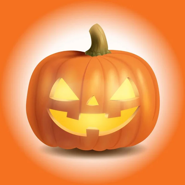 Realistic Scary Halloween Pumpkin Vector Design Illustration — Stock Vector