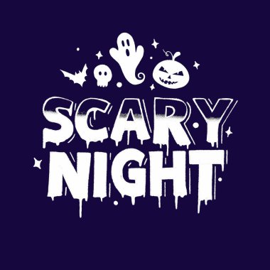 Hayalet vektör tasarımı illüstrasyonlu korkunç gece mektupları