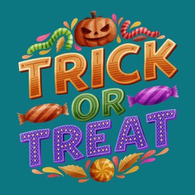 Trick treat harf vektör tasarımı illüstrasyonu