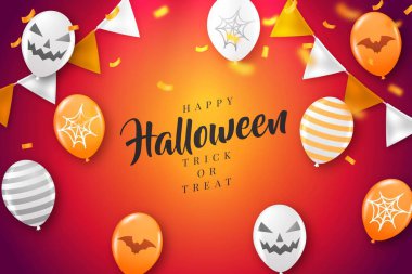 Gerçekçi arkaplan vektör tasarımı illüstrasyonlu cadılar bayramı kavramı