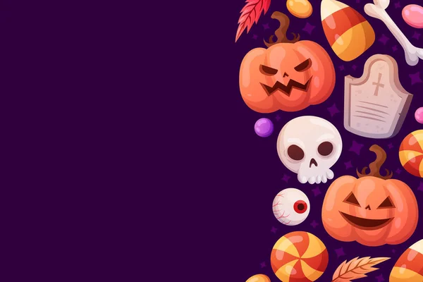 Handritad Halloween Bakgrund Design Vektor Illustration — Stock vektor