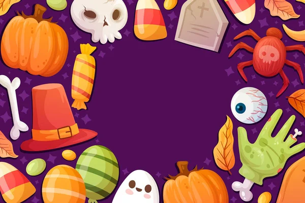 Ręcznie Rysowane Halloween Tło Projekt Wektor Ilustracja — Wektor stockowy