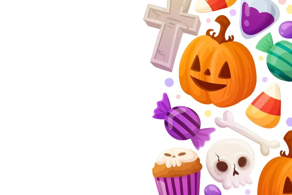 Mão Desenhada Halloween Fundo Design Vetor Ilustração —  Vetores de Stock