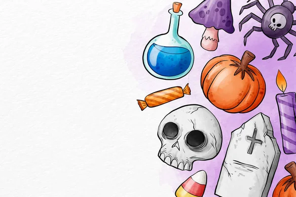 Akwarela Halloween Tło Projekt Wektor Ilustracja — Wektor stockowy