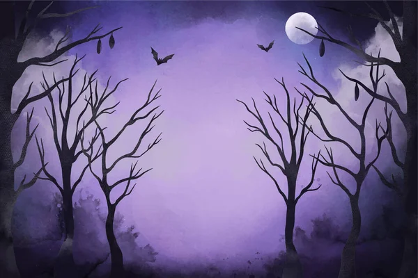 Aquarell Halloween Hintergrund Design Vektor Illustration — Stockvektor