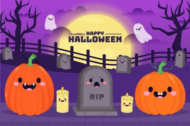 Ürkütücü çizilmiş cadılar bayramı arkaplan tasarım vektörü çizimi