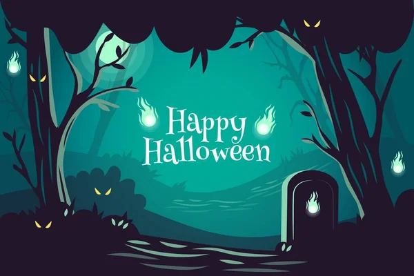 Hand Gezeichneter Halloween Hintergrund Mit Gruseligen Elementen Vektor Design Illustration — Stockvektor