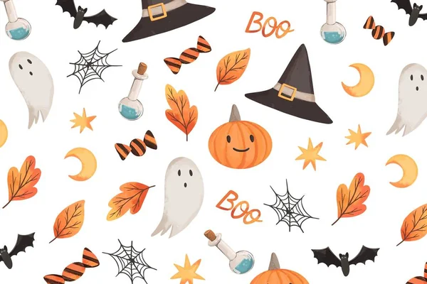Felice Halloween Sfondo Disegno Vettoriale Illustrazione — Vettoriale Stock