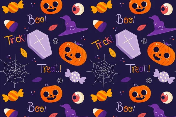 Disegno Halloween Disegnato Mano Con Bare Disegno Vettoriale Illustrazione — Vettoriale Stock