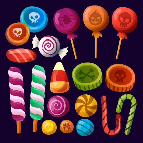 Halloween Candy Collection Design Vektor Illustration — Stockvektor