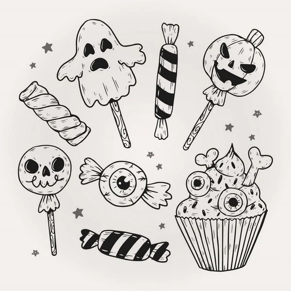 Halloween Candy Pack Konzept Design Vektor Illustration — Stockvektor