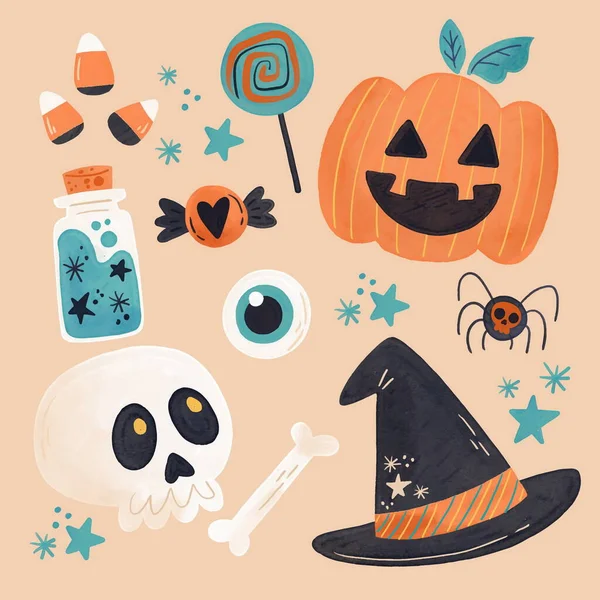 Acuarela Halloween Elemento Colección Diseño Vector Ilustración — Archivo Imágenes Vectoriales