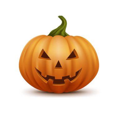 Gerçekçi cadılar bayramı kabağı tasarımı vektör çizimi