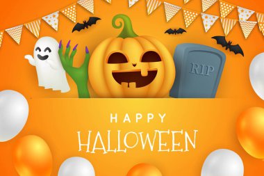 Cadılar Bayramı tema tasarımı vektör çizimi