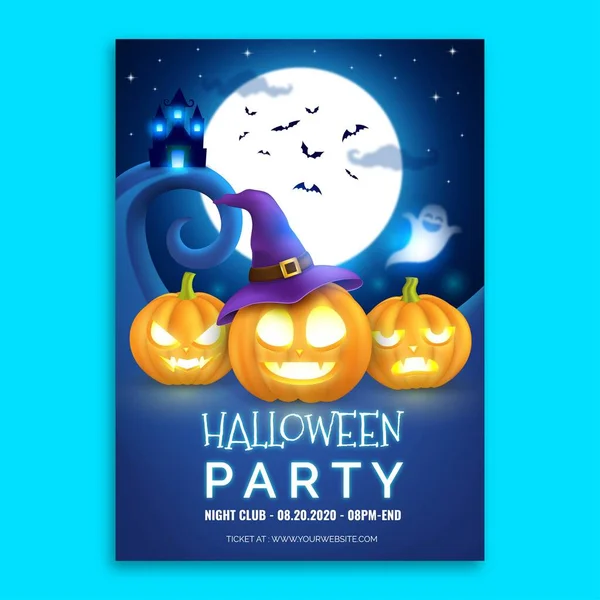 Halloween Partido Cartel Diseño Vector Ilustración — Archivo Imágenes Vectoriales