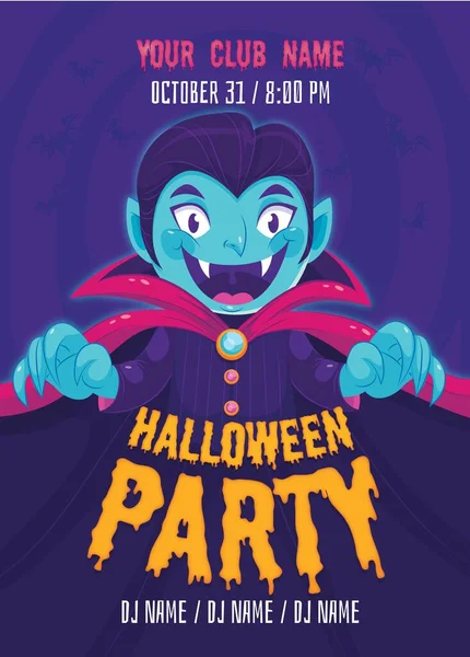 Halloween Party Poster Template Design Vector Illustration — 스톡 벡터