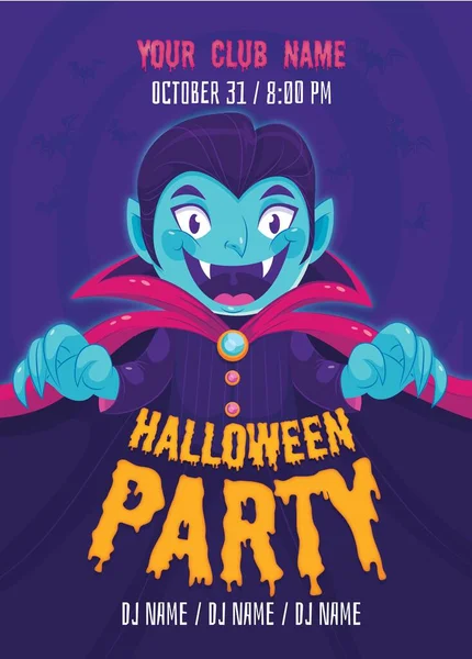 Halloween Partido Cartel Plantilla Diseño Vector Ilustración — Vector de stock